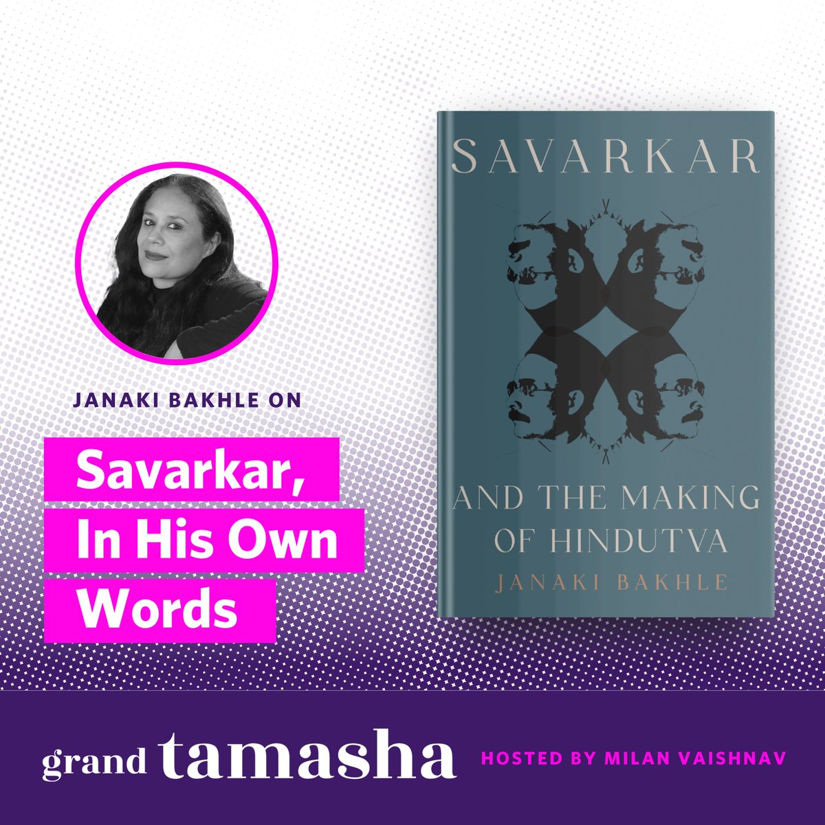Listen to Savarkar and the Making of Hindutva author Janaki Bahkle discuss the life, ideas, and writings of the pivotal figure of Hindu nationalism on the #GrandTamasha podcast hosted by @MilanV: hubs.ly/Q02r2W2h0