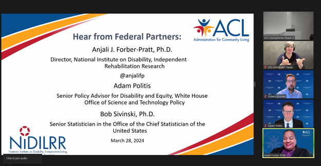 Did you catch this important lunch time conversation between Federal partners focusing on government and disability measurement? Check our website for presentations and archived videos - researchondisability.org/annual-event #DisabilityStats