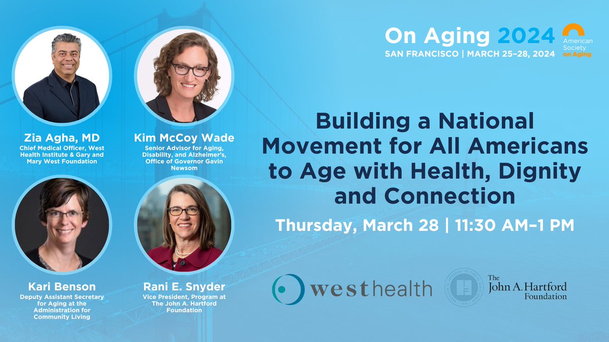 Closing Keynote at #OnAging2024 starting soon! Join us at 11:30 AM for a Keynote sponsored by West Health and The John A. Hartford Foundation.