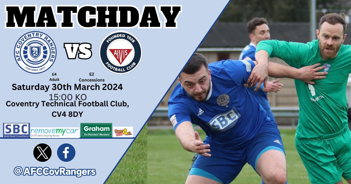 This Saturday we welcome @CovAlvis to the Tech in a Coventry Derby. With no @Coventry_City game on Saturday why not come along and watch this derby game. #StrongerAsOne #CV4