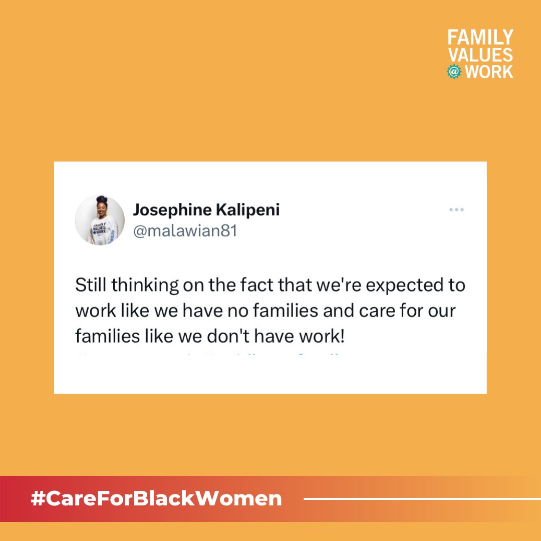 Black women need support. #PaidLeave, #PaidSickDays, & affordable childcare are essential for justice & equity. #CareforBlackWomen & build a world that respects work & family equally.