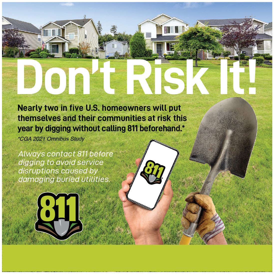 April is Safe Digging Month. Before you put a shovel in the ground, call @MISSDIG811 to have buried utilities marked for safety. It's the law.