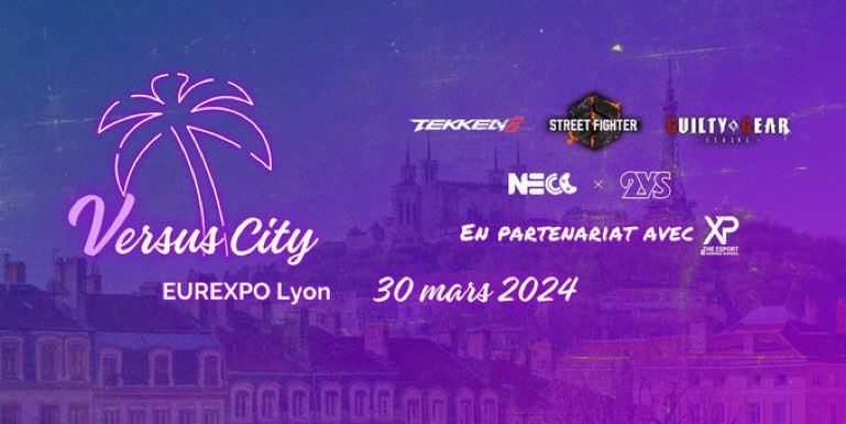 Le 30 Mars, retrouvez le Versus City organisé par <a href="/xp_esport/">XP by e-artsup</a> et <a href="/Keeper_LaDOSE/">Keep🏆 ➡️ 👨‍🍳</a>.
Et avec l’aide précieuse de <a href="/NECC_gaming/">NECC</a>.

Retrouvez nous sur <a href="/foiredelyon/">Foire de Lyon</a> ✨ #Eurexpo

start.gg/tournament/ver…