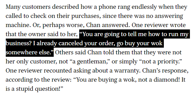 Delighted by the tale of the wok shop that got inundated by Wirecutter orders. bloomberg.com/news/articles/… from @Shawn_Wen