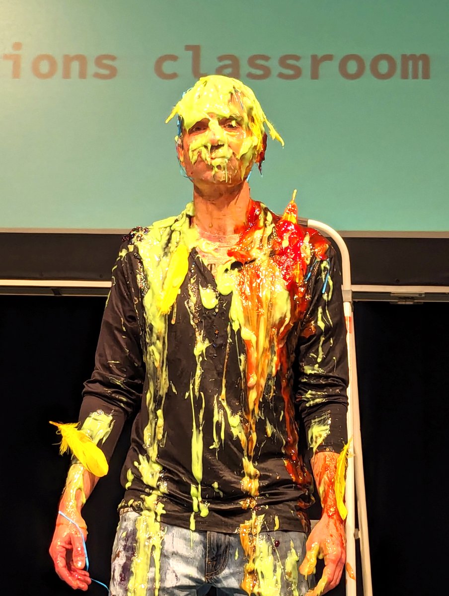 tkschools's tweet photo. Page Principal Mr. Bruno and teacher Mrs. Ebeling were great sports as they were "gooped" by students as a schoolwide reward for meeting reading goals.  Way to be great sports to help raise the excitement for reading! #TKSTRONG
https://t.co/WhaZJYLw7K https://t.co/9HeZYa0EcJ
