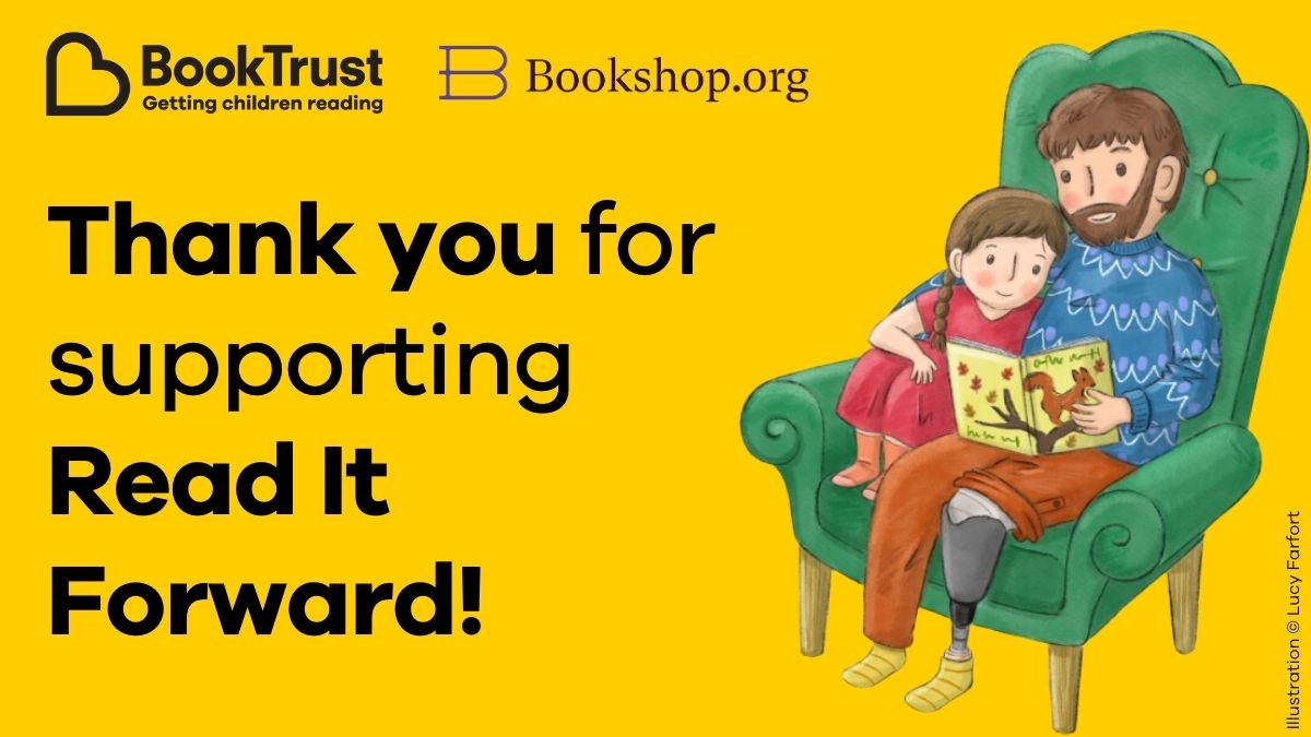 We're sending a BIG thank you to @bookshop_org_UK and everyone who took part in #ReadItForward in February ❤️ We're thrilled to say that it raised enough money to support over 1000 children, which is amazing! You can keep supporting us on the site here: uk.bookshop.org/shop/booktrust