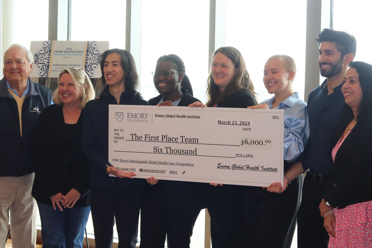 🎉 Exciting news from @YaleGH! Our students placed first place at the Emory Morningside Global Health Case Competition, with their innovative solution 'Akanksha,' addressing India's 'Twindemic' of diabetes mellitus and tuberculosis. 🌍🏆 bit.ly/49ejEPt