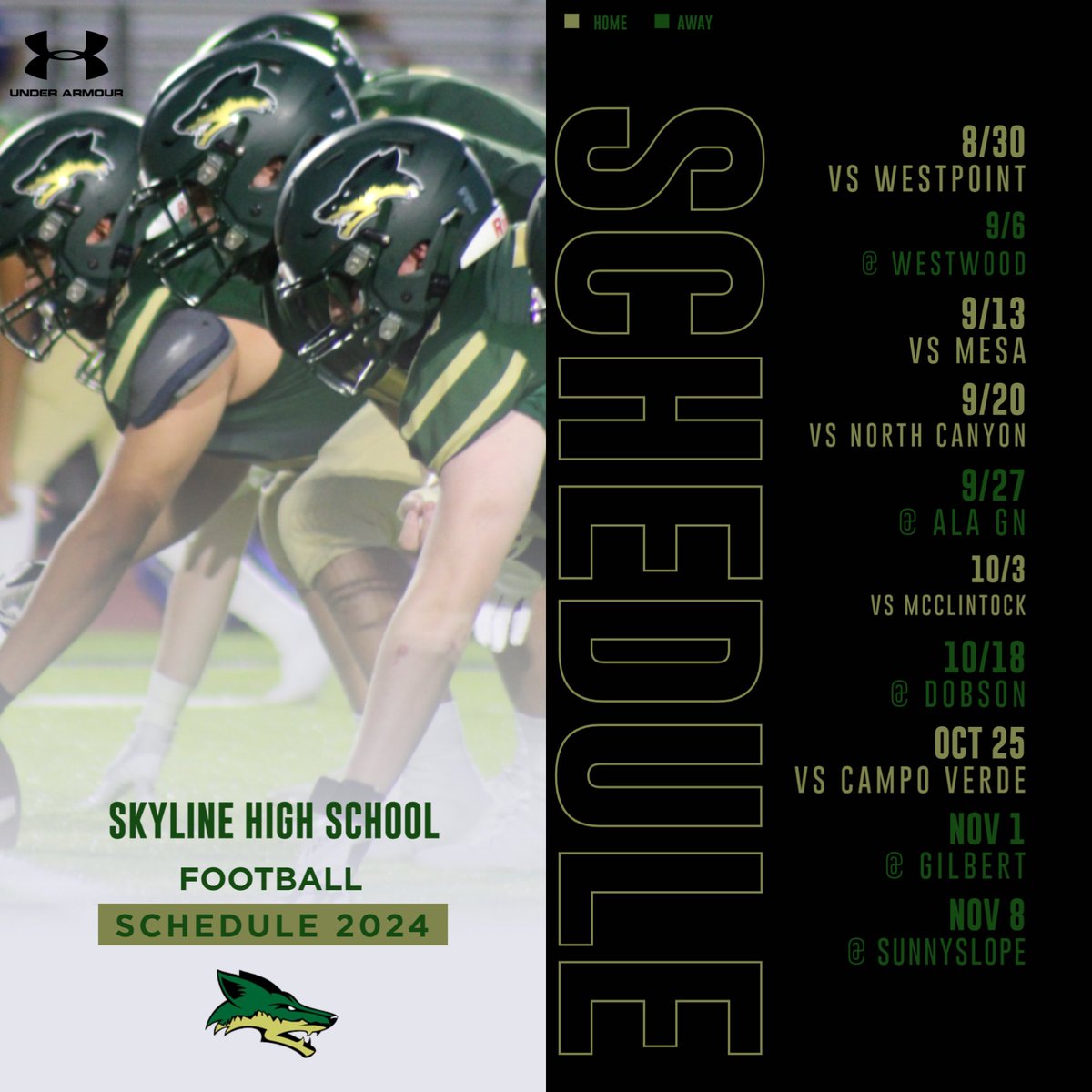 2024 Skyline Coyote Football Schedule drop! If you hear the HOWL, the PACK is hunting! #LEADthePACK