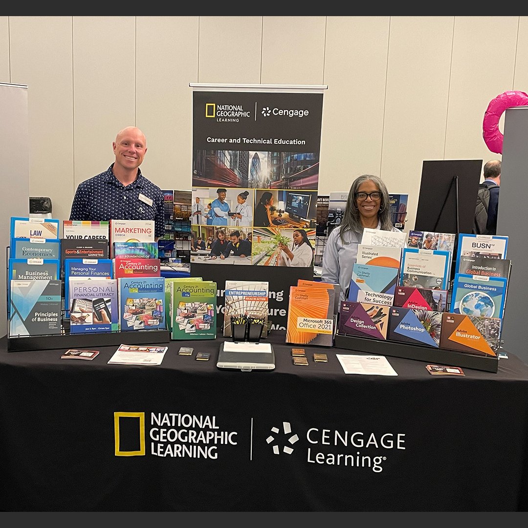 It may be raining, but not on our #NBEA parade! ☔ Swing by booth #14 to meet our incredible #CTE team and learn about our programs for your #BusinessEd classrooms.