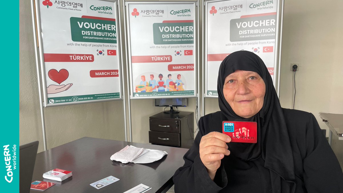 ConcernTurkey's tweet image. With the generous support of people from Korea and #CCK Concern provided 618 households across earthquake affected districts in Türkiye, Şanlıurfa, Hatay, Malatya and Adıyaman with grocery cash cards. This is a relief for those who lost livelihoods after the earthquakes last year