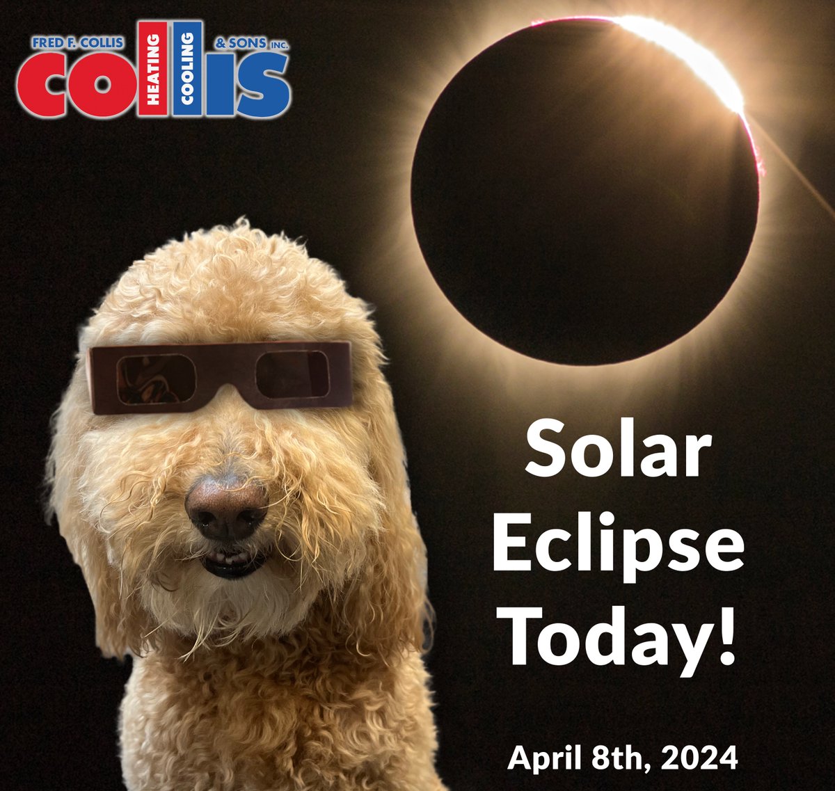 Today's the day for the #SolarEclipse! 🌞🌑We're looking forward to this captivating phenomenon and Colby's prepared with his #eclipse glasses - ready for the show! Are you? #NYSSolarEclipse #UticaNY #CNY