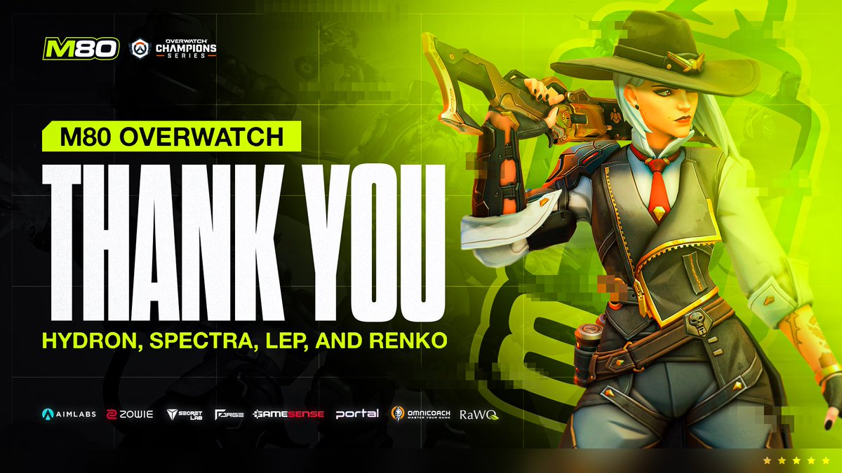 Thank you @KingHydron, @ow_spectra, @Lep_ow, and @Renko_OW. 🖤💚💛 We appreciate your short but sweet time here at M80 and we wish you nothing but the best in the future!