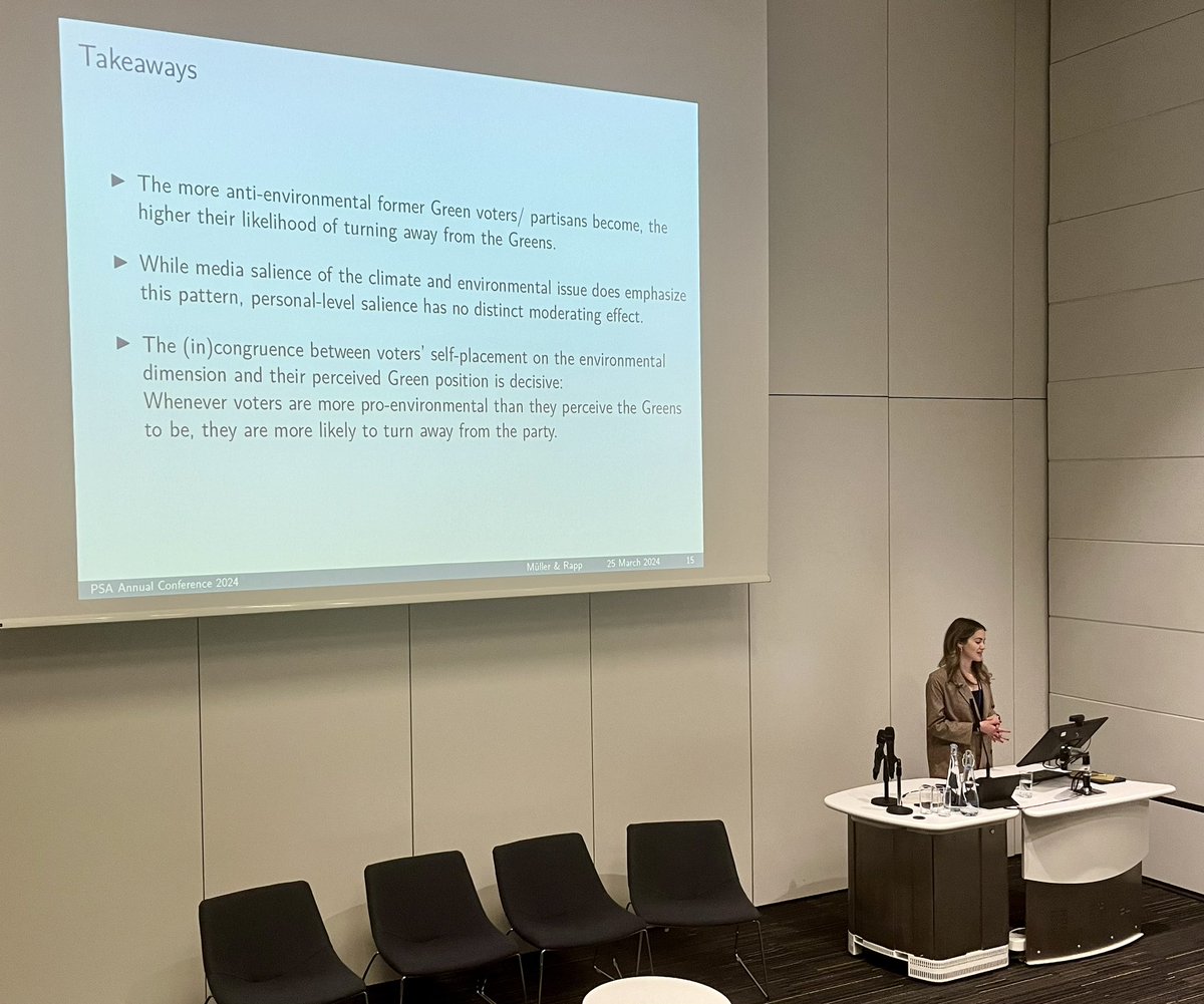Had a great time at #PSA2024 in Glasgow presenting an early version of a paper on survey cooperativeness in changing political environments. In an @psaepop panel I also presented joint work with @milena_rapp on how perceived voter-party policy congruence affects voter attachment.