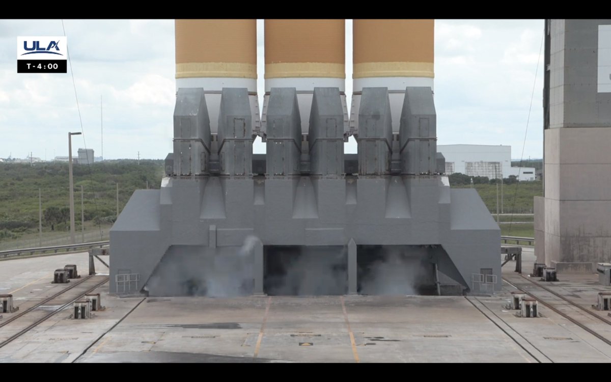 This is Delta Launch Control at T-minus 4 minutes and holding with 15 minutes remaining in this built-in hold. The combined launch teams here at Cape Canaveral are monitoring systems on the #DeltaIVHeavy, pad equipment and downrange assets. Weather remains near the limit.