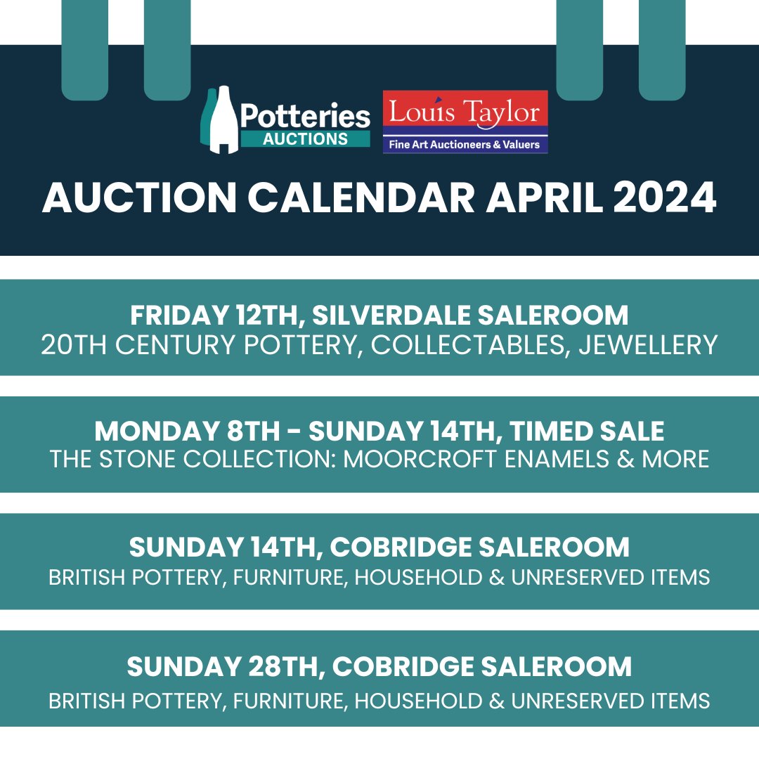 PSA_UK's tweet photo. 🌧️April- the month of unpredictable weather, spring cleaning... and auctions!

Save, share and remind yourself of the sale dates below to avoid missing out.

Sign up to our mailing list now:

🔗https://t.co/CO8W2YWnLx

#auctioneer #auctionday #staffordshire https://t.co/WFmbehX842