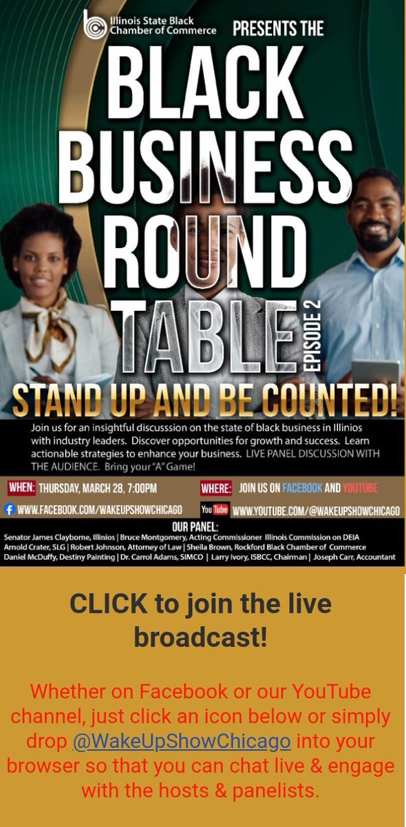 Tonight the Chairman of the National Black Chamber of Commerce is hosting a virtual round table discussion live on YouTube. If you're free please come through and voice your opinions about the tangibles you want them to advocate for at Lobby Day 2024. #reparations