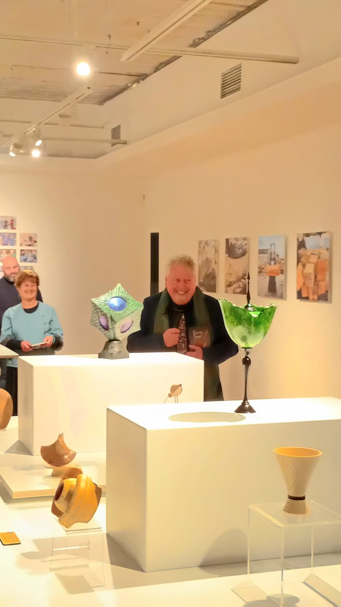 Dean of Limerick School of Art and Design, Mike Fitzpatrick, commends the fantastic pieces of work in the exhibition! #Huntmuseum #exhibition #Limerick #IrishWoodTurnersGuild