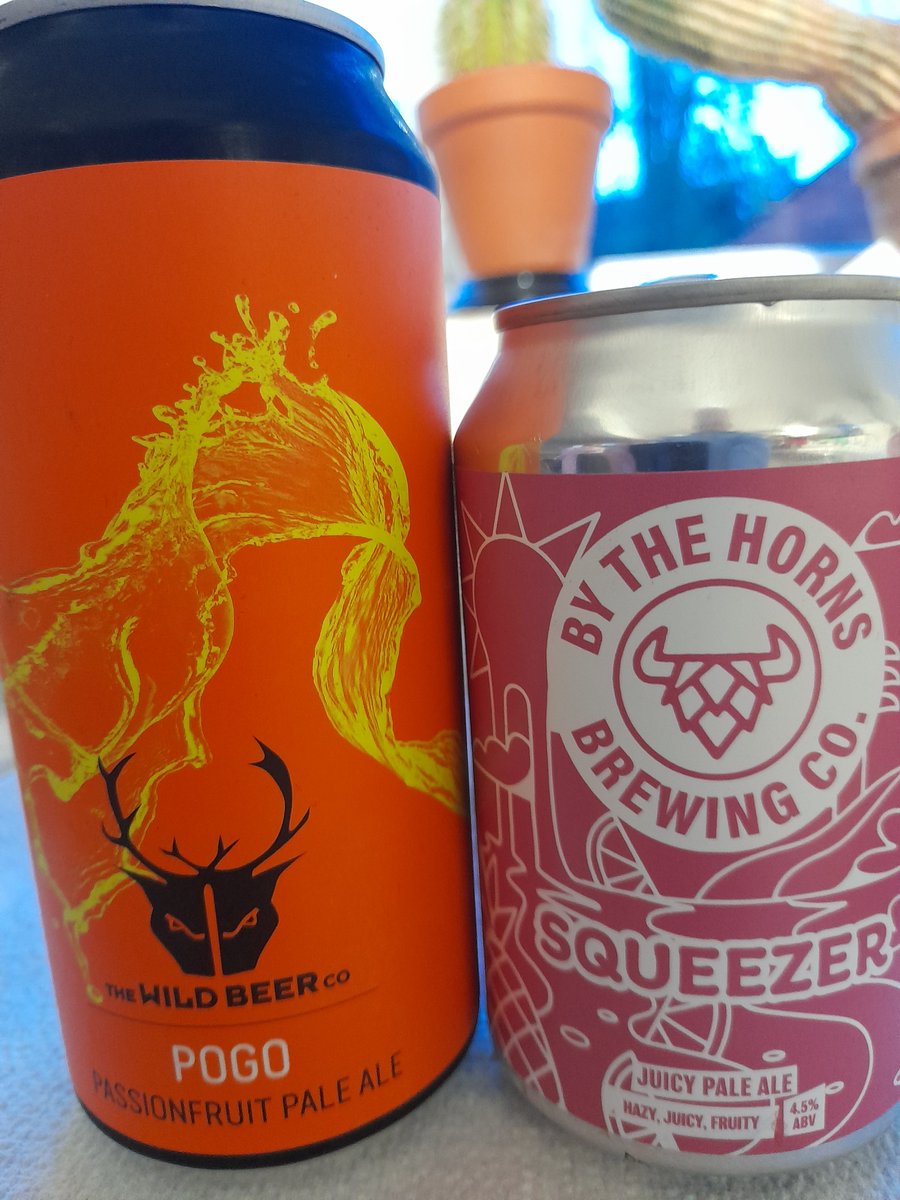 No bike riding or any racing to watch on telly today so I'm having beer to make the day an alright one. Tonights offering are 2 of my favourite fruity beers. @ByTheHornsBrew @WildBeerCo 🍻