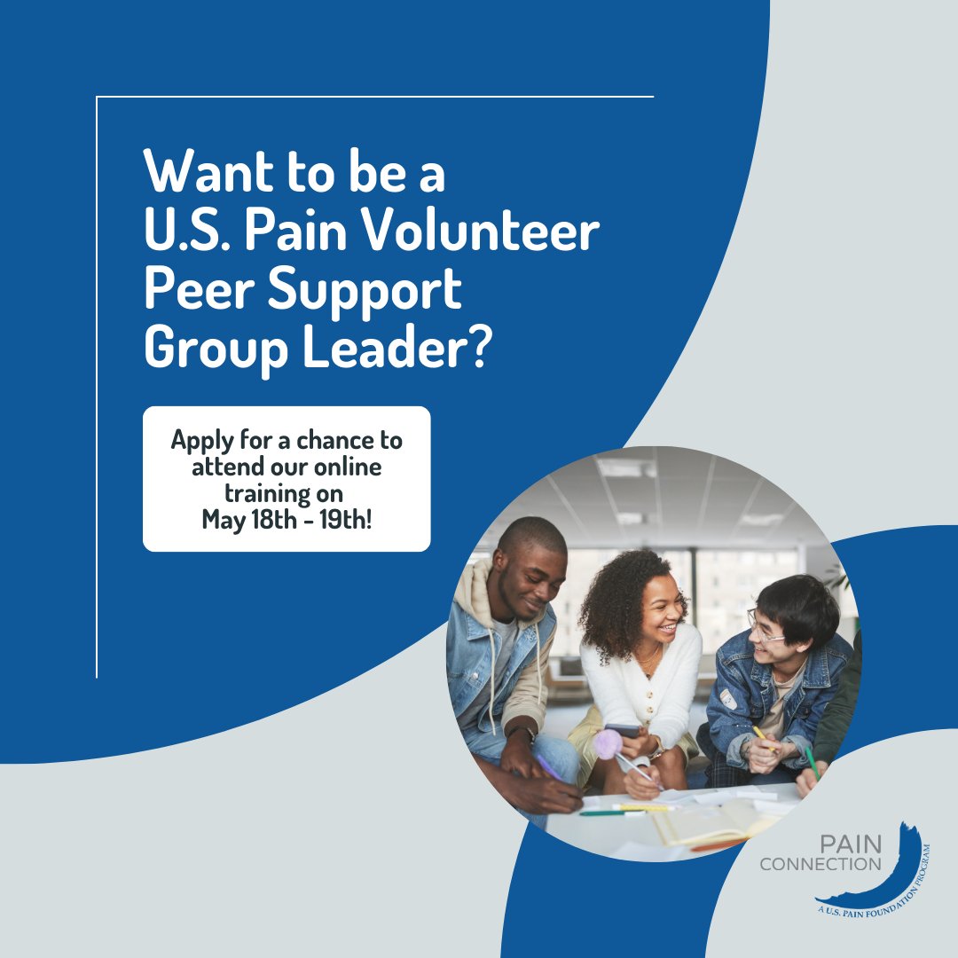 🌟 Are you passionate about supporting others through their #chronicpain journey? Want to make a difference as a U.S. Pain Volunteer #PeerSupport Group Leader?🌟 Here's your chance! Apply now for our upcoming online training on May 18–19! Apply here: painconnection.org/support-group-…