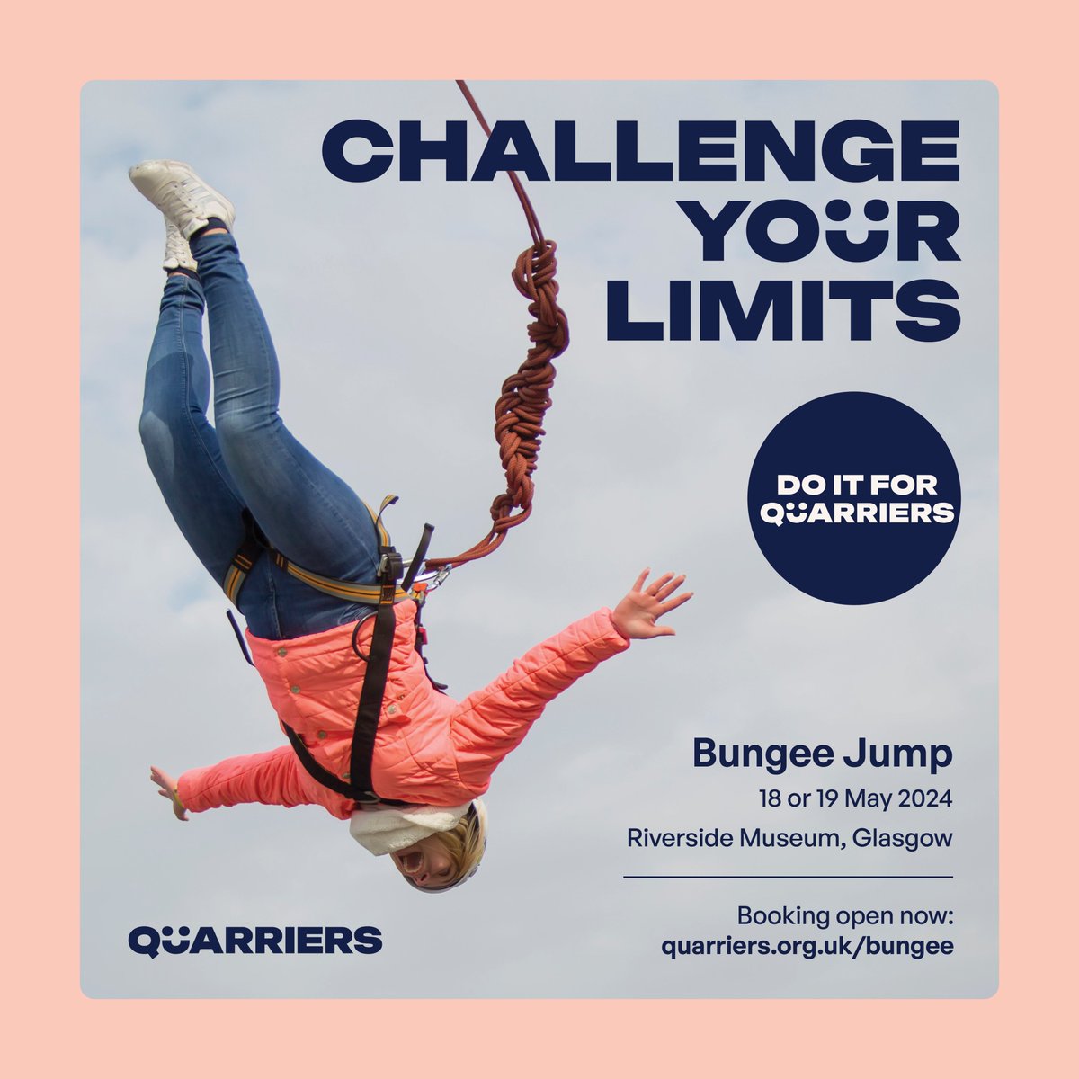 .@Quarriers, one of Scotland's leading social care charities, is thrilled to announce that it is involved in an exhilarating charity bungee jump taking place at the iconic Riverside Museum! 𝗙𝗶𝗻𝗱 𝗼𝘂𝘁 𝗺𝗼𝗿𝗲: tinyurl.com/4bvzktfh