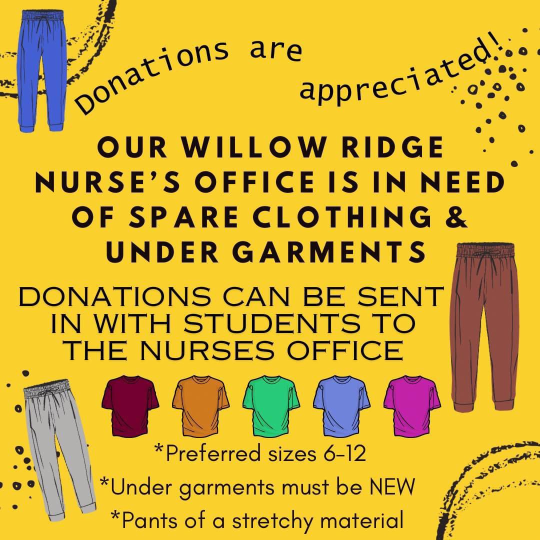 Please donate! Students can bring donations to the nurses office!