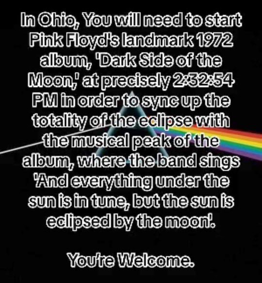 One has to admit, this would be pretty cool. Ohio, get ready…. #eclipse #PinkFloyd