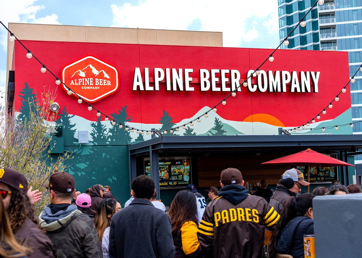 The Padres are back! Are you headed to opening day @petcopark? Swing by the upper level in Section 309 at the Alpine Beer Company rooftop bar for a wide selection of homerun brews! Our bar keeps serving pints after the 7th inning stretch. Let’s go Padres! #GoPadres #AlpineBeerCo
