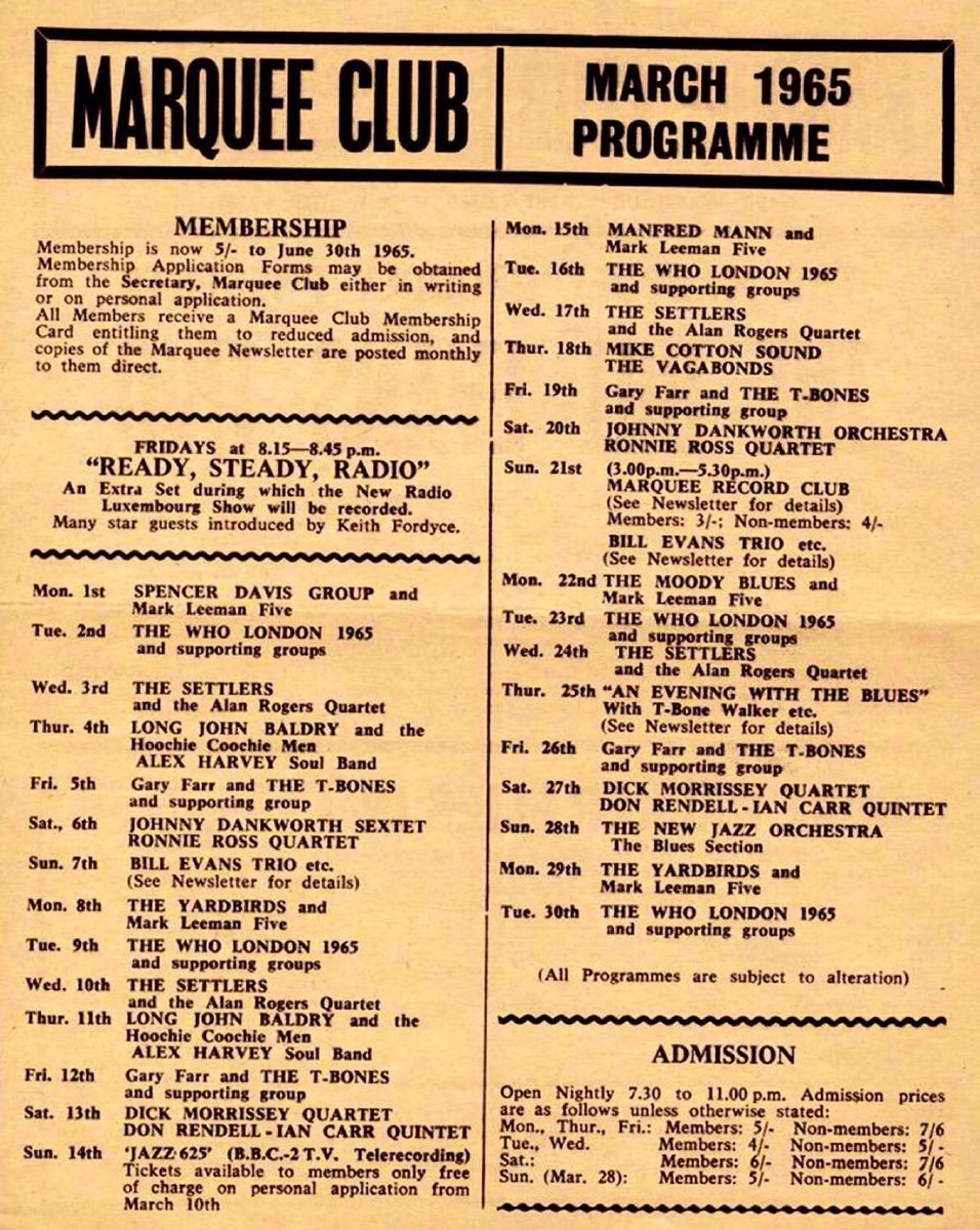 March 1965 - The Marquee Club You can only go back for one gig. What one..?