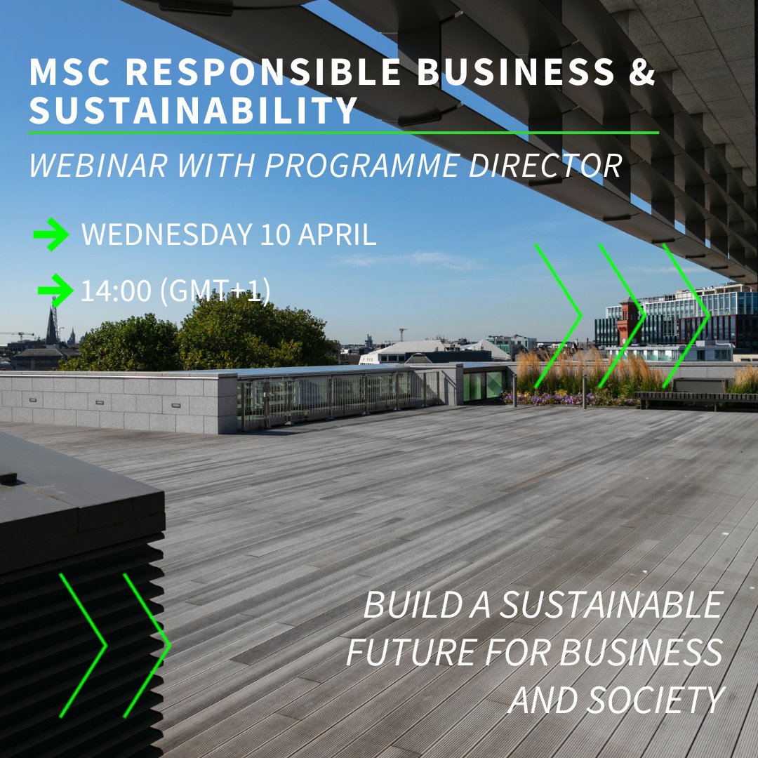 🌱💼 Passionate about building a sustainable future for business and society? Join us on Wednesday, April 10th to explore our new MSc in Responsible Business & Sustainability! 🎓 Register Now👉 bit.ly/4cClsos