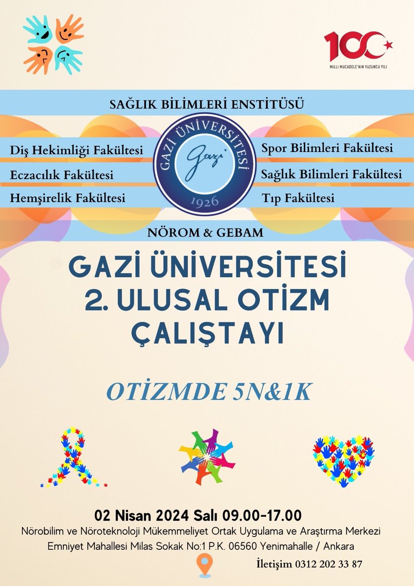 Gazi Üniversitesi Sağlık Bilimleri Enstitüsü, Diş Hekimliği, Eczacılık, Hemşirelik, Spor Bilimleri, Sağlık Bilimleri Tıp Fakülteleri, NÖROM ve GEBAM iş birliği ile düzenlenecek olan tam günlük çalıştayın programına erişmek için shorturl.at/kowxz