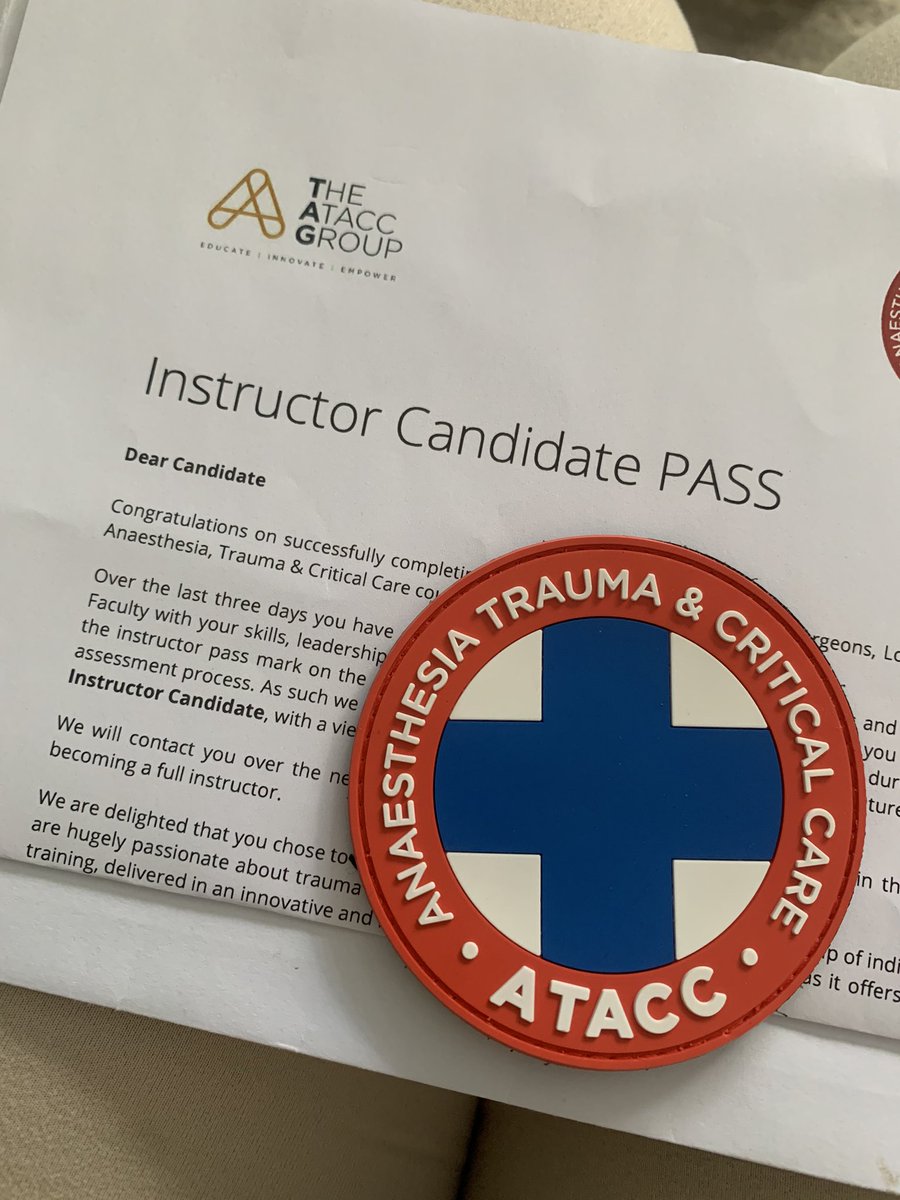 I feel honoured to have completed the ATACC course last weekend. Thank you to everyone single person who makes this course possible. I cannot wait to go back having been selected by the @ATACCFaculty as IC. A huge thank you to our supportive yellow team mentor @ZachDavies94