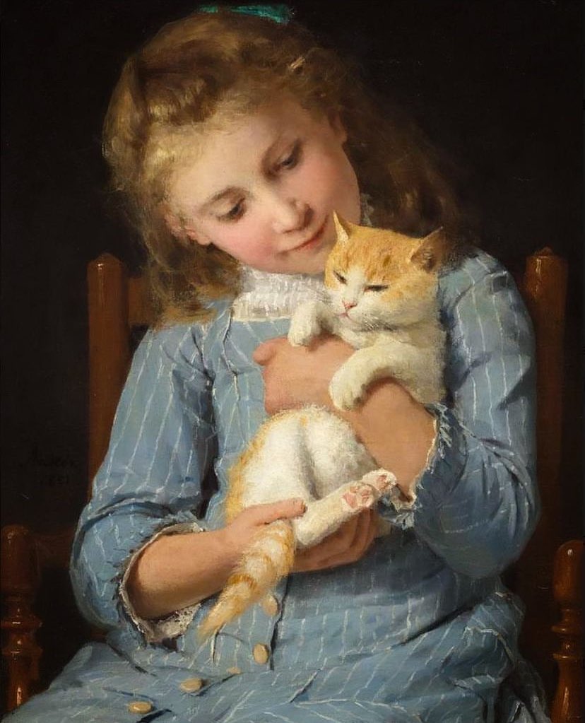 AcademiaAesthe1's tweet image. “The Great Cat”
Painter: Albert Anker (1831-1910)