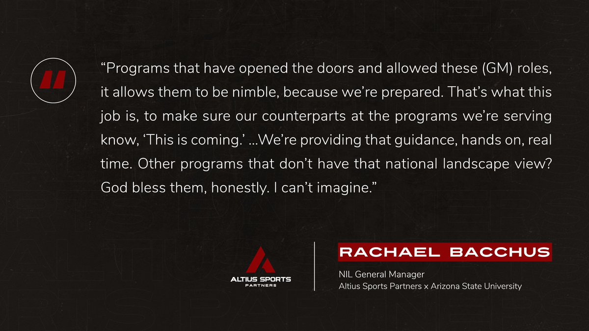 ASP's on-campus GM role: 'It’s an all-encompassing position that involves working with collectives, coaches, athletes, sponsors and administrators to implement a cohesive strategy in an inherently unstable environment.' Read more ➡️ rb.gy/mjghtk