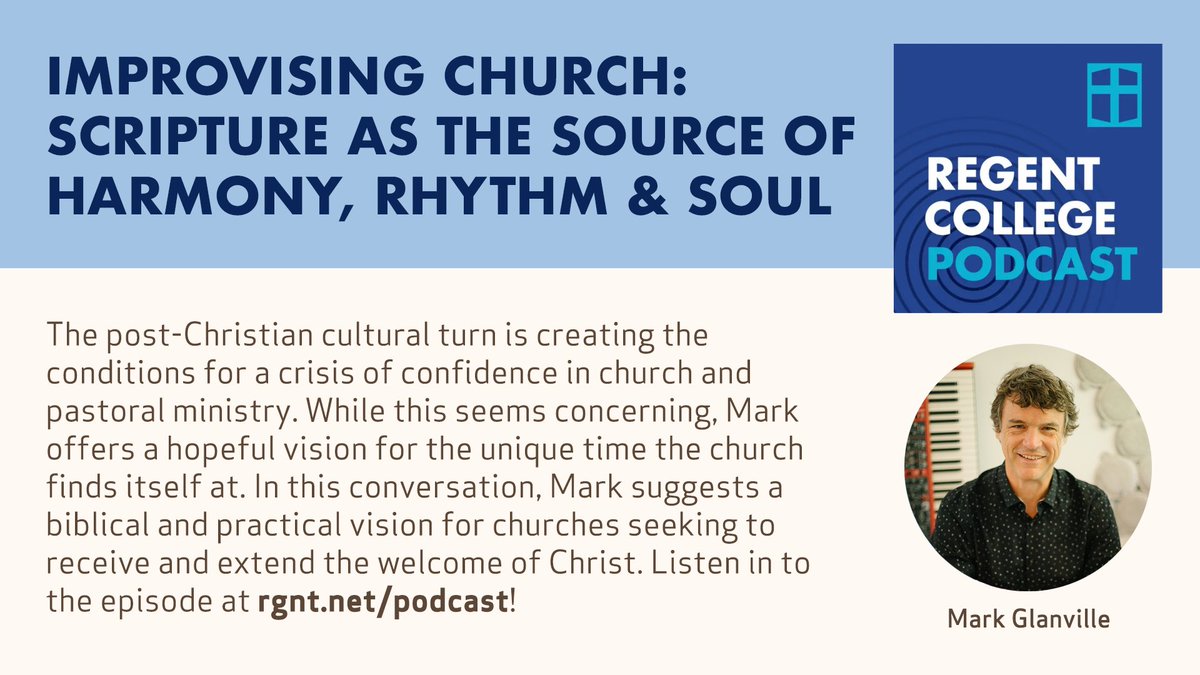 Listen in to the latest Regent College Podcast episode with Mark Glanville. Mark offers a hopeful vision for the church in the midst of our post-Christian cultural turn, and explores how churches can receive and extend the welcome of Christ. 

rgnt.net/podcast