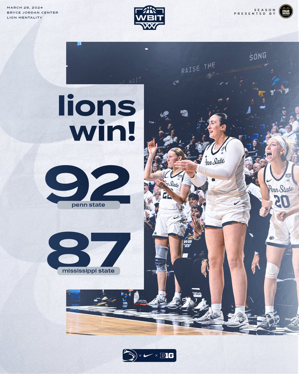 WE'RE HEADED TO INDY! Lady Lions punch their ticket to the semifinals of the inaugural WBIT 😤🔵⚪️ #LionMentality | @wbitwbb