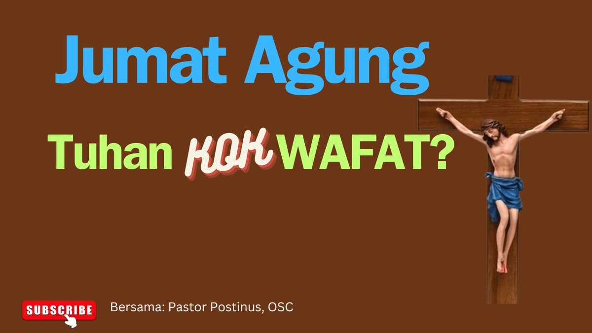 Tuhan Kok Wafat? Merenungkan Jumat Agung youtu.be/n8sa4U8ehzk?si… lewat @YouTube