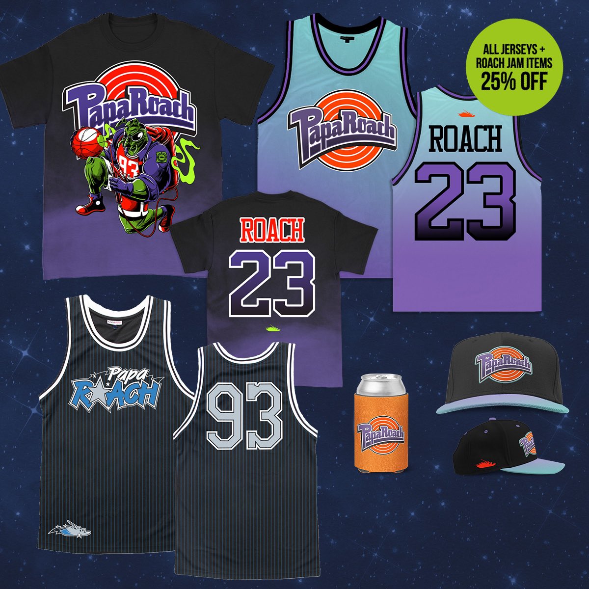 🏀 ROACH MADNESS is here y’all! 🪳 This drop is a SLAM DUNK🤘 ☄️💀DUNK MADNESS TEE (Only 200 Available) 🏀🗑 MINI BASKETBALL HOOP SET 25% OFF all 2023 Roach Jam products until Easter Sunday. paparoach.com