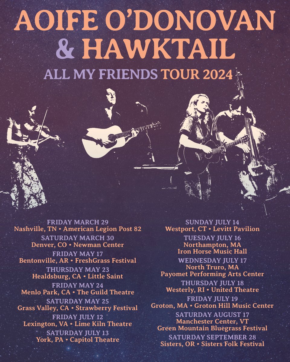 📢 @hawktailband is back on the road starting tomorrow! Grab your tickets for their tour with Aoife O'Donovan at hawktailmusic.com. -PB HQ