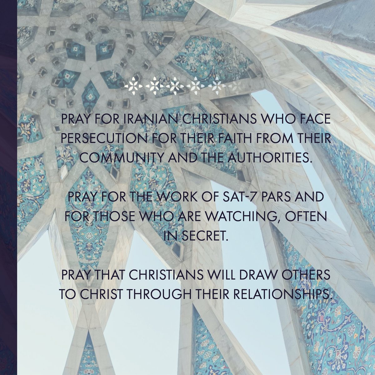 Queen Esther&amp;a group of Jews lived in #Iran,once the Persian Empire's heart.Realizing God brought her into position “for such a time as this,”she put herself at risk to save her people. Today,Iranian #Christians proclaim #Jesus even among friends&amp;family who may be hostile to Him.