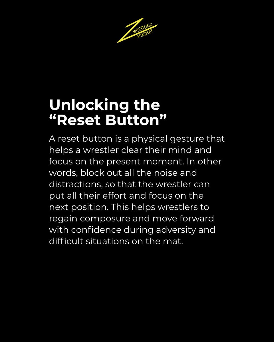 WrestlingMindse's tweet image. What&apos;s your reset button? 👇🏻

If you don&apos;t have one, it&apos;s time to develop it this offseason!

#wrestlingmindset #resetbutton #distraction #mentaledge #focus #resilience
