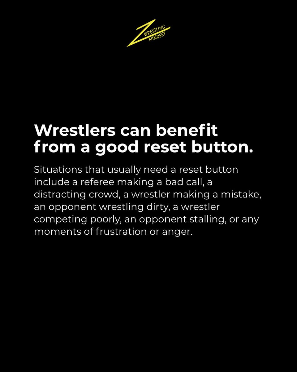 WrestlingMindse's tweet image. What&apos;s your reset button? 👇🏻

If you don&apos;t have one, it&apos;s time to develop it this offseason!

#wrestlingmindset #resetbutton #distraction #mentaledge #focus #resilience