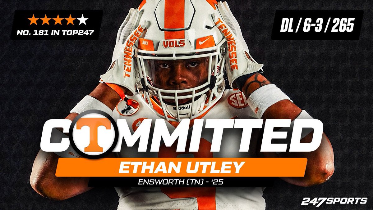 BREAKING: Top247 DL @EthanUtley1, one of the #Vols’ top in-state targets, just announced that he has committed to #Tennessee. Utley goes in-depth on his decision with @GoVols247. 247sports.com/college/tennes…