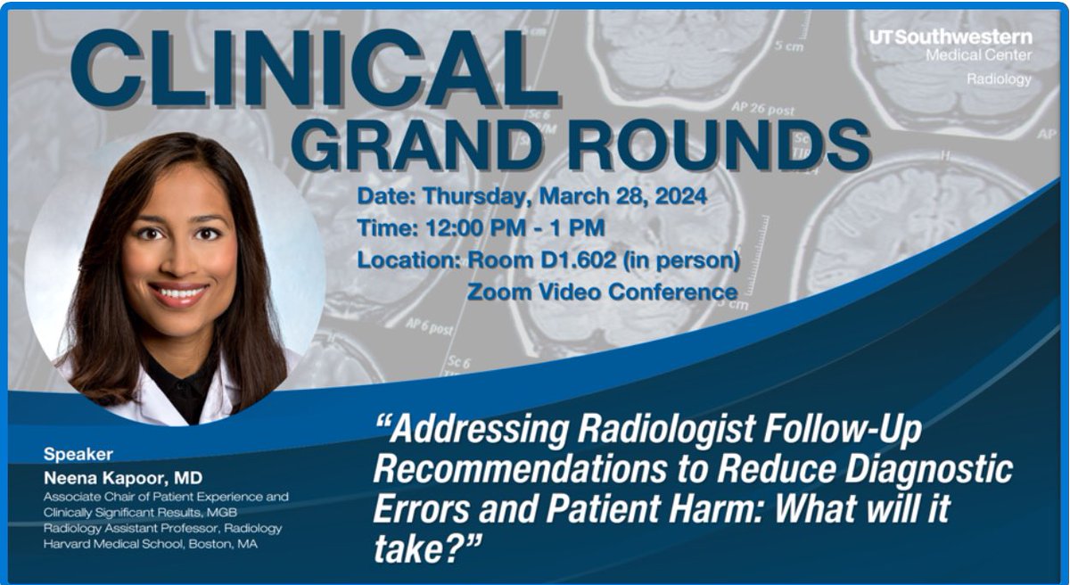 It was great to meet Dr. @NeenaKapoorMD from @MassGenBrigham @BrighamWomens today, and hear her experience and valuable imputs on imaging follow up and patients recommendations in our Grand Rounds @UTSW_Radiology @UTSW_RadRes.