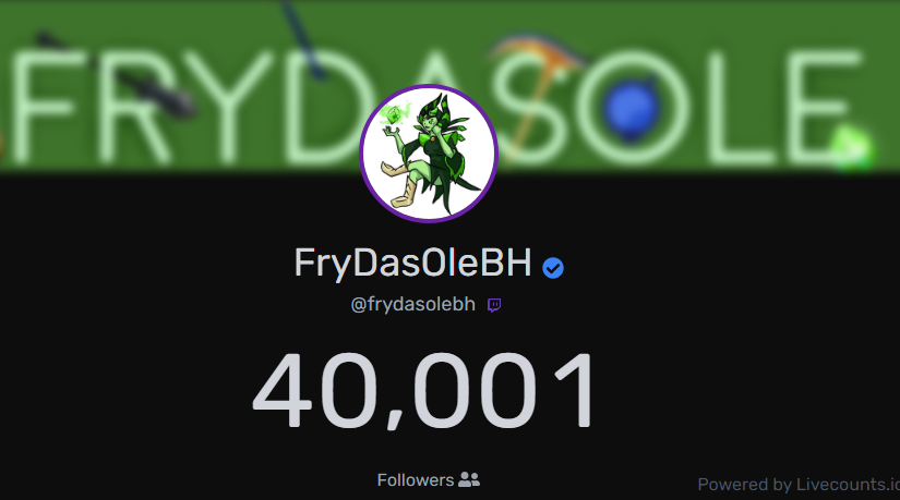 FryDasOle's tweet photo. 40K ON TWITCH!!!!! THANK YOU!!!! https://t.co/tegzBlK7SU