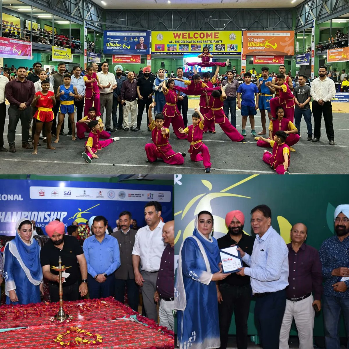 The Secretary JKSC, Nuzhat Gull today inaugurated the 23rd Sub-Junior National Wushu Championship for both boys and girls in Jammu. The event is being organized by the Wushu Association of J&K in collaboration with the J&K Sports Council in the Gymnasium Hall of Jammu University.