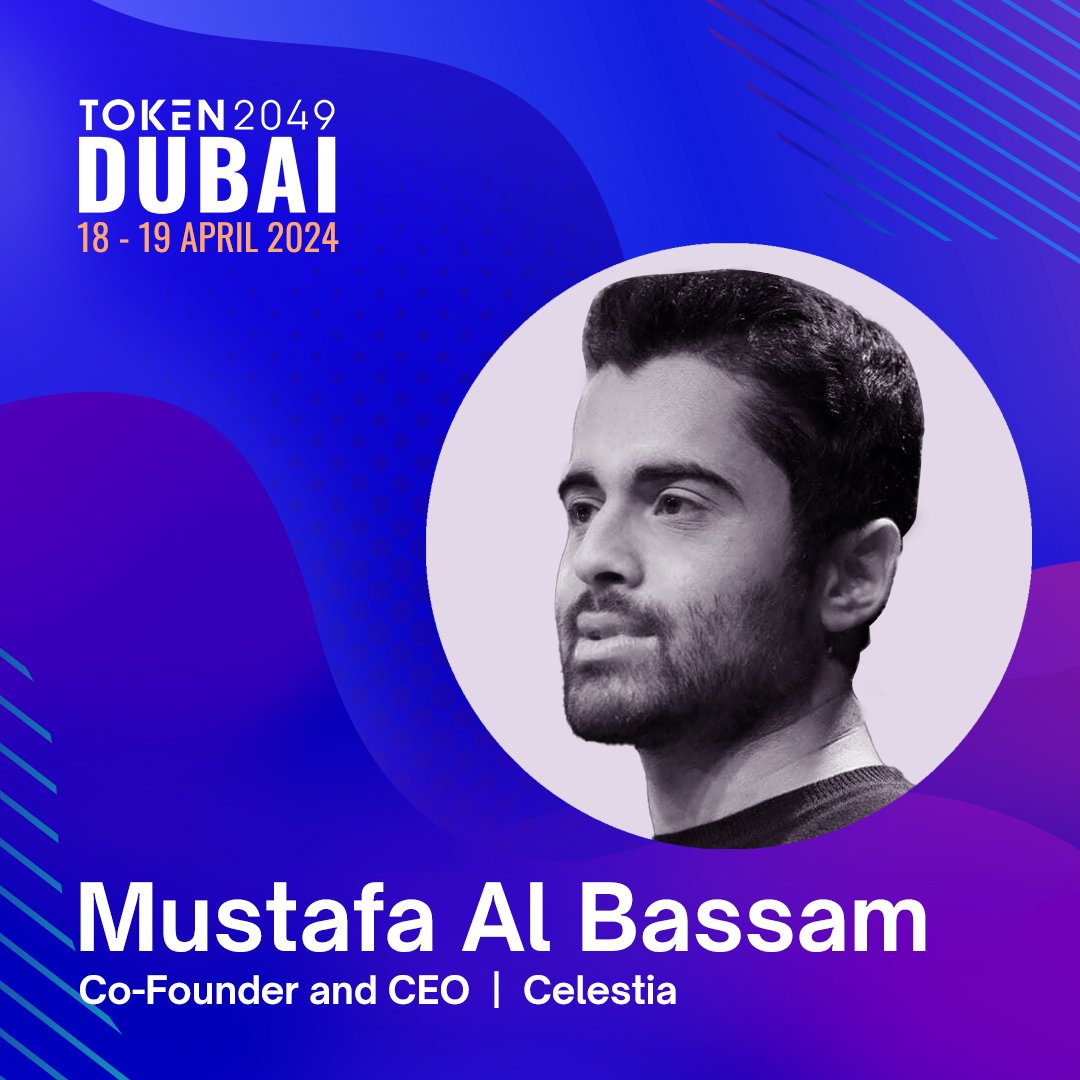 Join @musalbas at #TOKEN2049 Dubai. Mustafa is the Co-Founder and CEO of @CelestiaOrg, a modular blockchain network that makes it easy for anyone to securely launch their own blockchain. Join the global Web3 community in three weeks. t2049.co/happy-bird