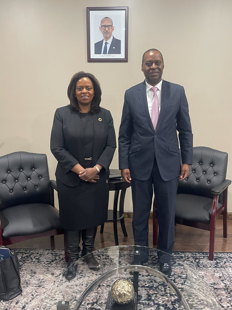 Delighted to meet Amb. @ErnestRwamucyo PR of Rwanda to the UN to exchange views on mobilizing business to be a force for good in Rwanda and beyond and hear priorities at LLDC3.