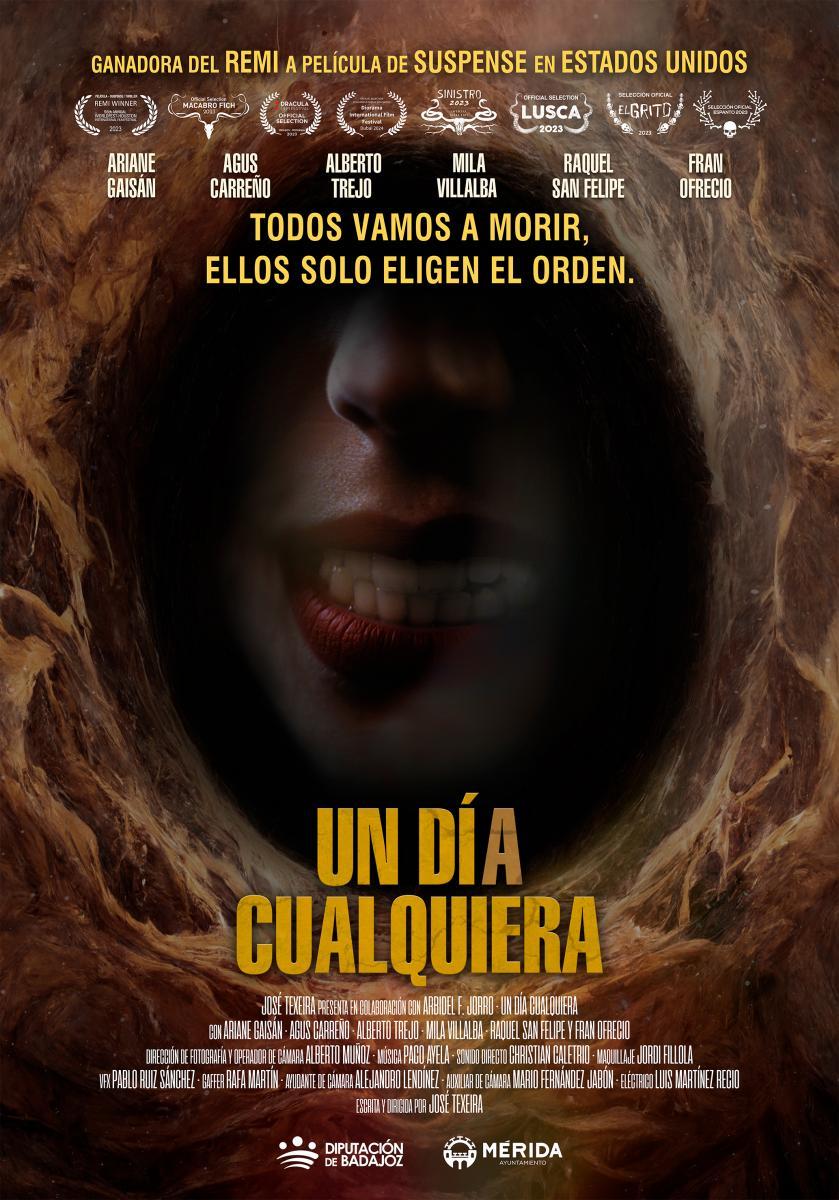 enbocacinefago's tweet photo. OJO. El 12 de abril se estrena en cines UN DÍA CUALQUIERA, terror español en el que un grupo de amigos ha decidido juntarse en una casa rural para pasar un gran fin de semana. Cuando llegan al lugar, lo ven como un emplazamiento maravilloso, pero pronto descubrirán que no todo es como parece. Incluida su amistad.

Se trata de una producción muy pequeña y cuyos miembros del reparto son prácticamente novatos, y supongo que tendrá una distribución muy limitada. Sacad vuestras conclusiones.

TRAILER ⬇️