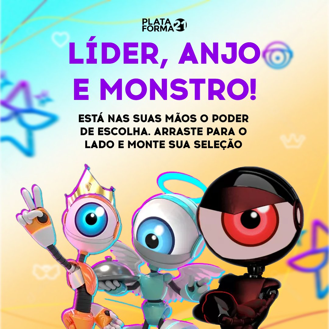 plataforma21_'s tweet image. Chegou a hora de distribuir os colares da semana, mas não adianta fugir, hein?
No melhor estilo, casa, passa ou beija, agora você tem o poder de escolher quem é o líder, o anjo e o mostro no seu jogo.
Não esquece de me contar aqui nos comentários como ficou a sua seleção. 📚
#p21