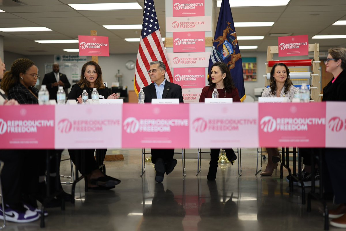 Thank you, @SecBecerra, for joining me today to highlight Michigan's commitment to reproductive freedom.   Across the nation, these fundamental rights are under attack but here in Michigan, we’ll never stop fighting for your right to make decisions about your own body.